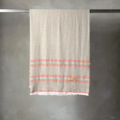 The House of Lyria Coperta Rigoroso con frange in cashmere e lino policromatico