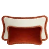 LO Decor Coppia di cuscini Happy in velluto bianco e rosso mattone a rettangolo