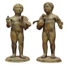 Fonderia Artistica Ruocco Coppia di sculture Cherubini in bronzo