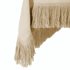 Once Milano Copriletto con frange in lino pesante