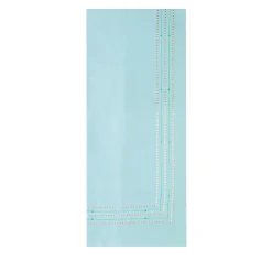 TessilArte Copripiumino Ametista Azzurro Chiaro Ricamato in Raso di Cotone