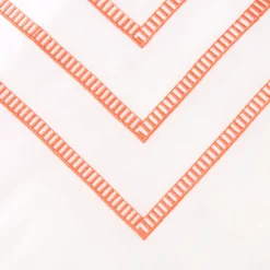 TessilArte Copripiumino Siam Bianca e Arancione Ricamato in Raso di Cotone