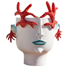 Patrizia Italiano Corallina La ragazza che difende il mare Vaso a forma di testa