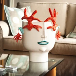 Patrizia Italiano Corallina La ragazza che difende il mare Vaso a forma di testa