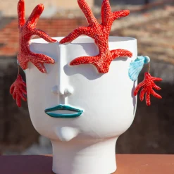 Patrizia Italiano Corallina La ragazza che difende il mare Vaso a forma di testa