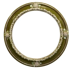 Caiafa Cornice con fiori e boccioli in campo bianco