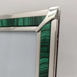 Petri Firenze Cornice fotografica in malachite verde e argento