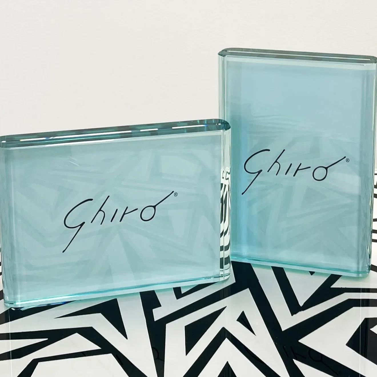 Ghirò Studio Cornice orizzontale in cristallo acquamarina