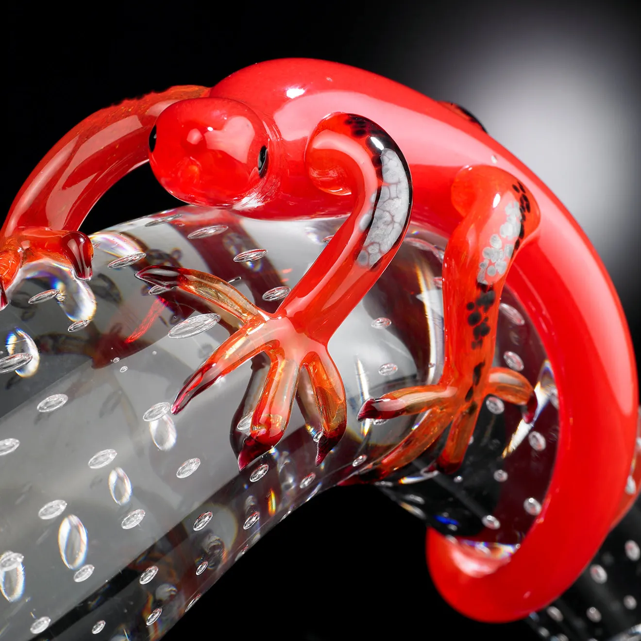 VGnewtrend Corno di vetro con geco rosso