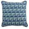 l'Opificio Cuscino Carrè blu in tessuto jacquard a rilievo