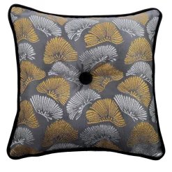 l'Opificio Cuscino Carrè dorato e argentato in tessuto jacquard Bloom