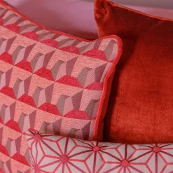 l'Opificio Cuscino Carrè in tessuto jacquard geometrico Relief