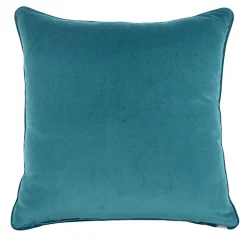 l'Opificio Cuscino Carrè in velluto di cotone blu-verde