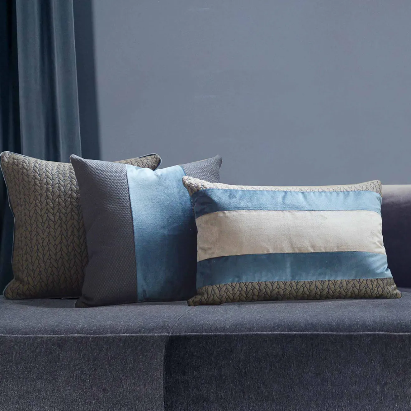 l'Opificio Cuscino Dove Carrè in tessuto Tricot Jacquard