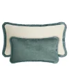 LO Decor Cuscino Happy in velluto bianco e verde verde acqua per coppie