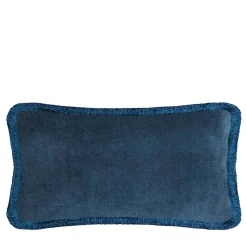 LO Decor Cuscino Happy Pillow in morbido velluto blu scuro