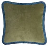 LO Decor Cuscino Happy Soft Velvet verde oliva e blu