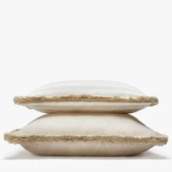 LO Decor Cuscino in lino beige Happy