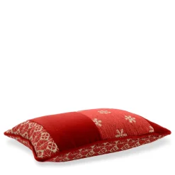 l'Opificio Cuscino in tessuto jacquard e velluto di cotone Red Bandè