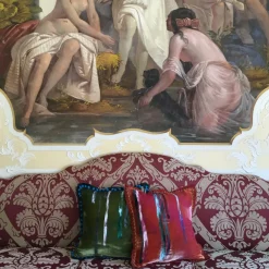 Anna Paola Cibin Cuscino in velluto verde corallo