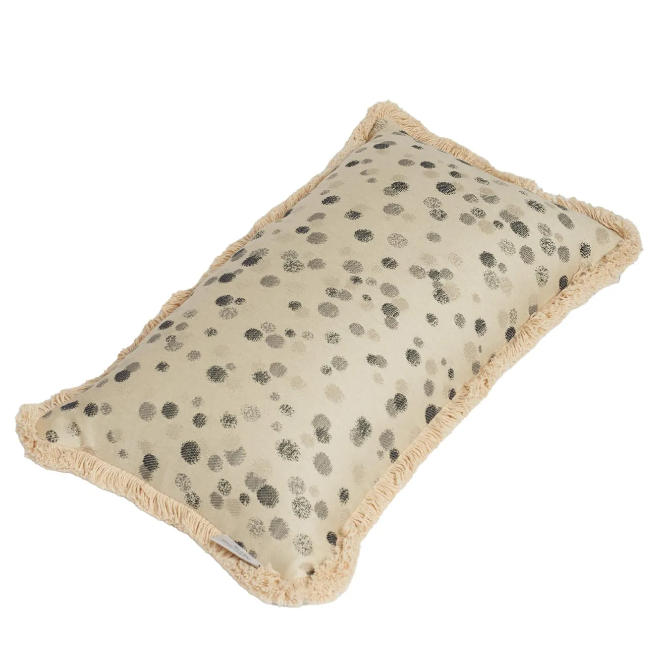 Carola fra i Trulli Cuscino piccolo con frange bianche e nere