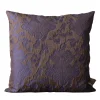 The House of Lyria Cuscino quadrato in flanella floreale viola jacquard