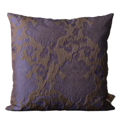The House of Lyria Cuscino quadrato in flanella floreale viola jacquard