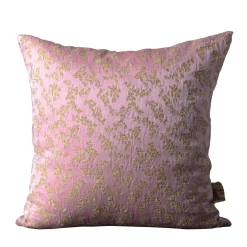 The House of Lyria Cuscino quadrato Ledbetter in jacquard floreale rosa e oro