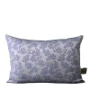 The House of Lyria Cuscino rettangolare in jacquard blu e argentato con motivo floreale Murcia