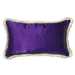 Anna Paola Cibin Cuscino Rettangolare In Velluto Rosa Con Triangoli