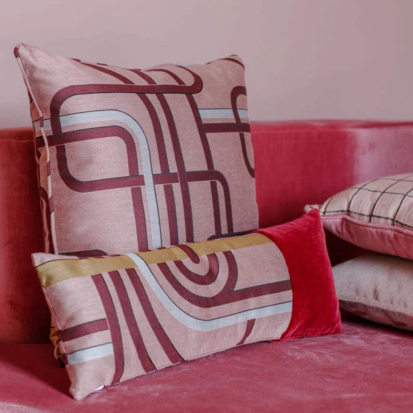 l'Opificio Cuscino rettangolare Simple in tessuto jacquard Les Intrigues