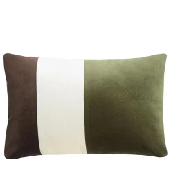 LO Decor Cuscino triplo in velluto marrone e verde