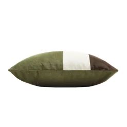 LO Decor Cuscino triplo in velluto marrone e verde