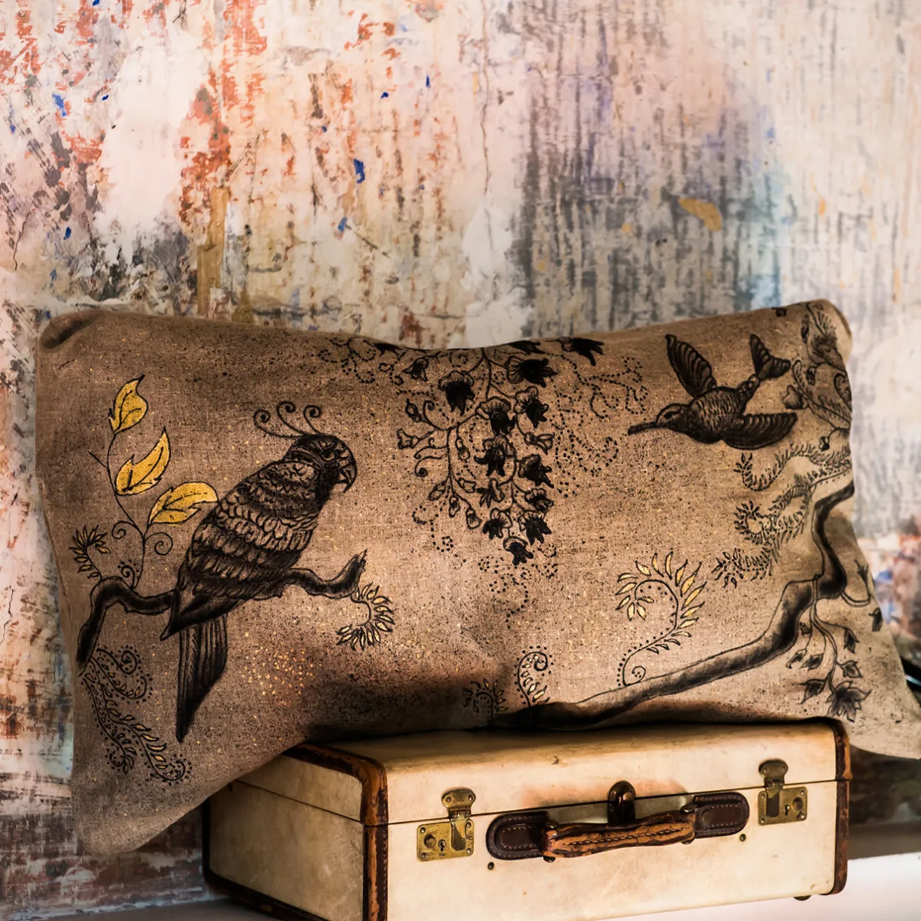 House of Ita Cuscino Uccelli e Fiori 010