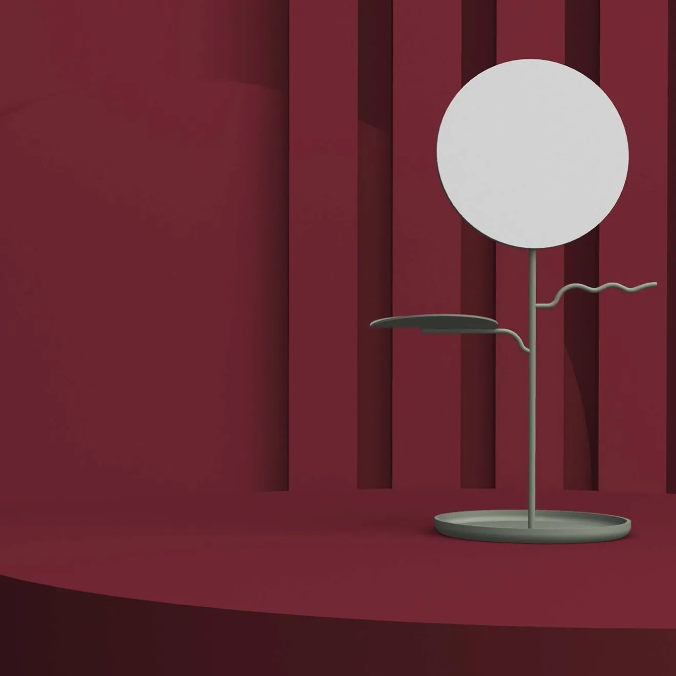 Nunzia Ponsillo Custode Portagioie verde salvia con specchio