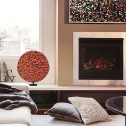 VéVé Glass Disco in vetro di Murano rosso veneziano Sunshine di Andrea Orso