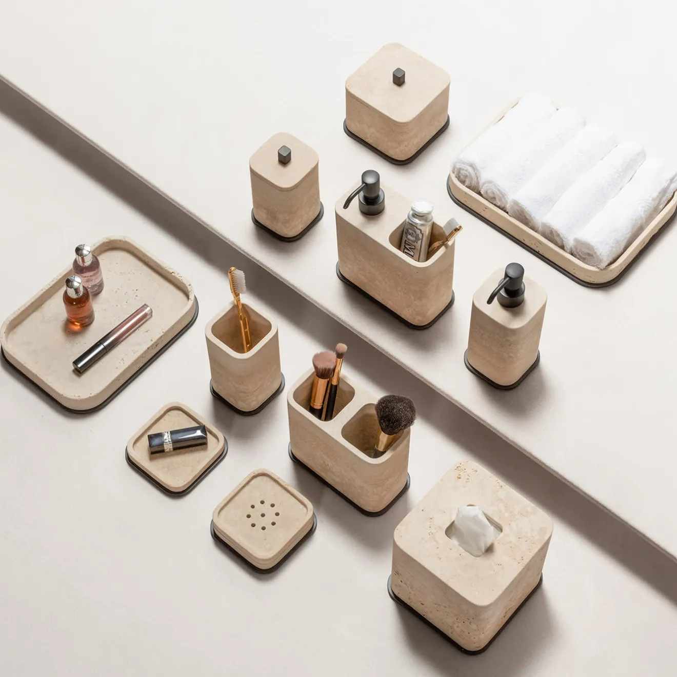 Giobagnara Dispenser per sapone Polo in marmo beige