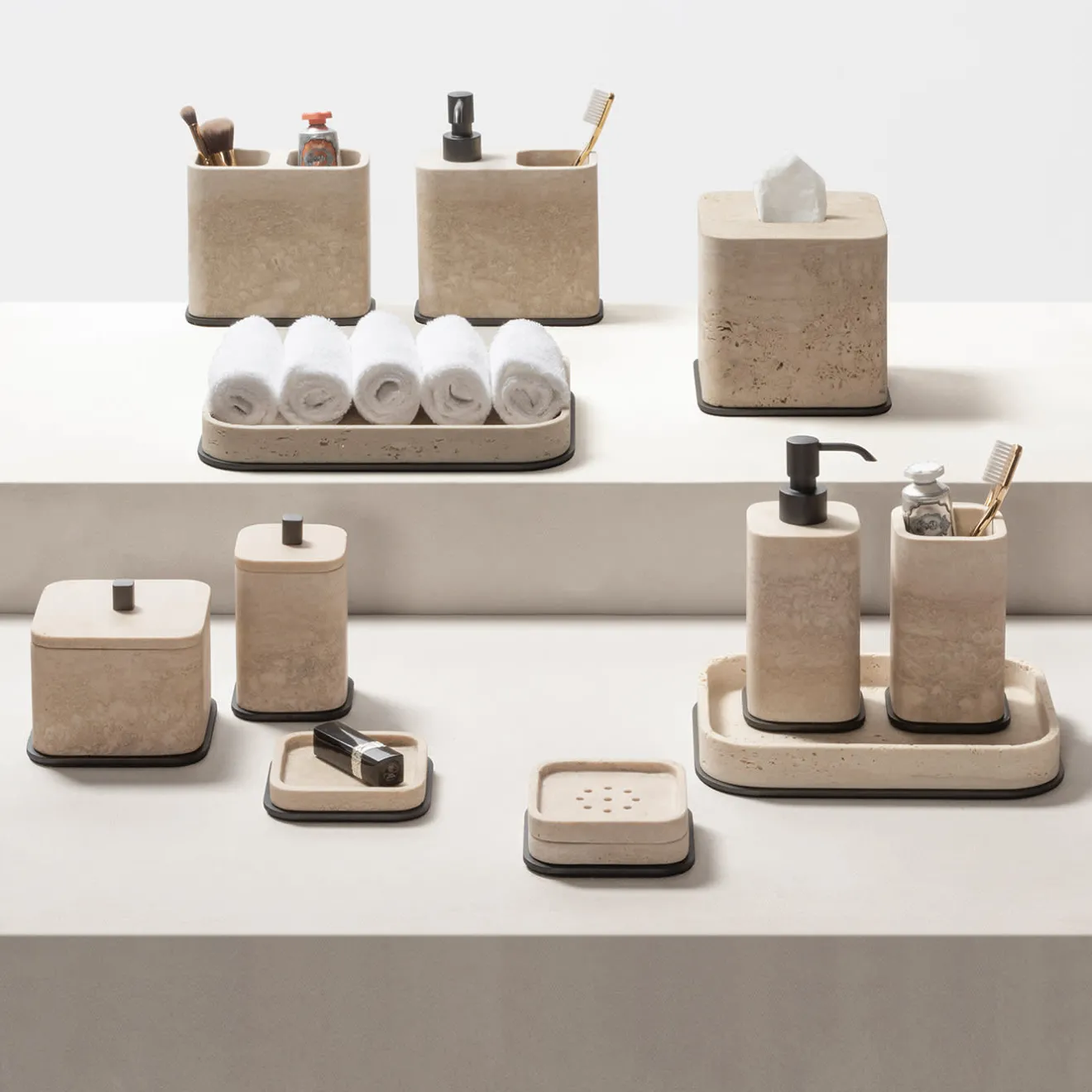 Giobagnara Dispenser per sapone Polo in marmo beige