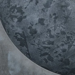 Disain 1971 Eclisse specchio Grande rotondo decorato con resina spatolata argento