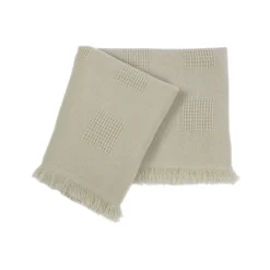 San Patrignano Farnese Salvia chiara 100% Cashmere Singolo Plaid con frange corte