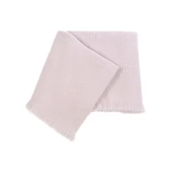 San Patrignano Farnese Soft Pink 100% Cashmere Singolo Plaid con frange corte