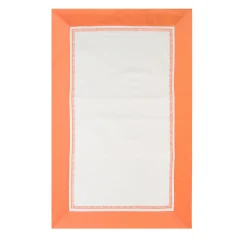 TessilArte Federa Siam Bianca e Arancione in Raso di Cotone