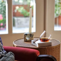 FiammettaV Home Collection FIAMMA portacandele triangolare in marmo Paonazzo satinato