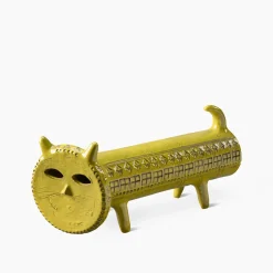 Bitossi Ceramiche Figurina di gatto giallo di Aldo Londi