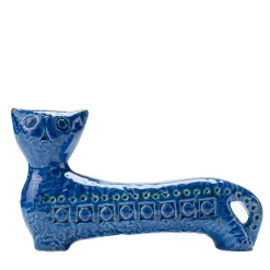 Bitossi Ceramiche Figurina di gatto lungo Rimini Blu di Aldo Londi