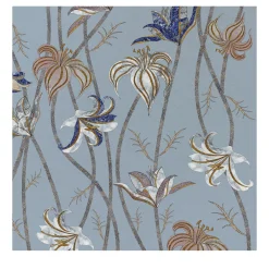 MaVoix Fiori Azzurro Fiordaliso Carta da parati