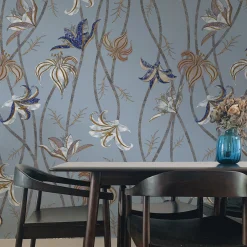 MaVoix Fiori Azzurro Fiordaliso Carta da parati