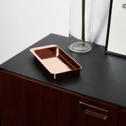 Zanetto Firenze Vassoio rettangolare a tasca vuota in rame