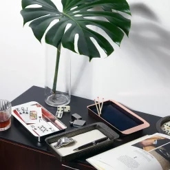 Zanetto Firenze Vassoio rettangolare a tasca vuota in rame