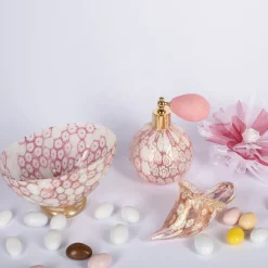 Officine di Murano 1295 Flacone spray di profumo in oro 24 carati e murrine rosa